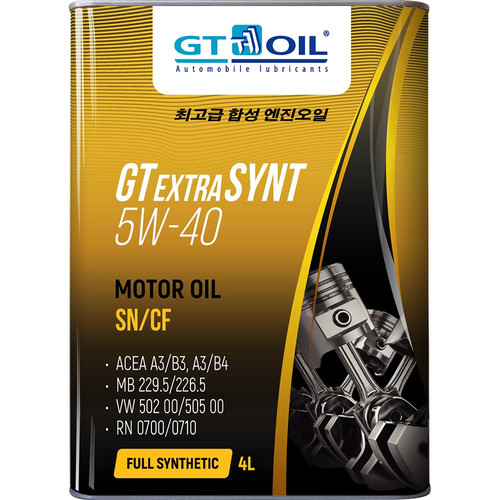 Масло моторное синтетическое GT Extra Synt 5W40 API SMCF, ACEA A3B3B4, 4л