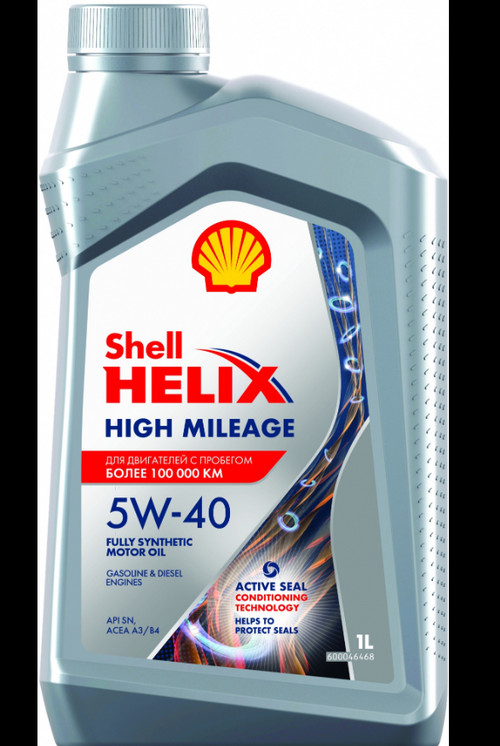 Масло моторное синтетическое HELIX HIGH MILEAGE 5W40 API SN, ACEA A3B4 1л