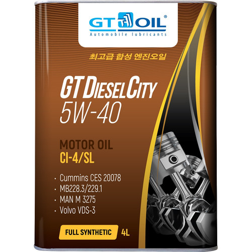 Масло моторное синтетическое GT DIESEL CITY 5W40 API SLCI-4, ACEA E7, A3B4, 4л
